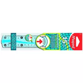Линейка Maped Flex 15 см, не ломающаяся, прозрачная