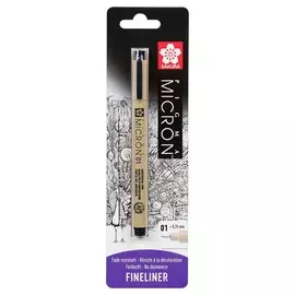Линер Sakura "PIGMA MICRON 01" 0,25 мм, черный, в блистере