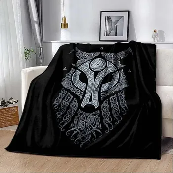 Модное одеяло Die Vikings - легкий фланелевой плед для дивана и кровати, одеяло с цифровой печатью из мягкой фланелевой ткани с червями 125x150cm