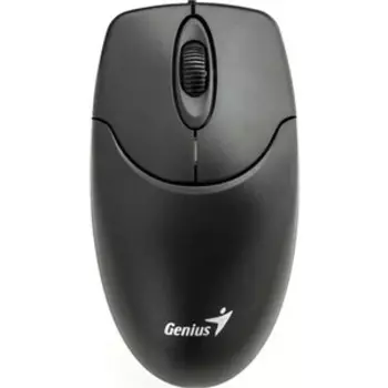 Мышь Genius NetScroll 120 V2, USB, чёрная (black, optical 1000dpi, подходит под обе руки)