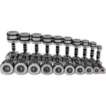 Набор гантелей Original Fit Tools хромированных 10 пар от 1 до 10 кг