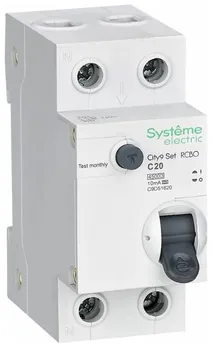 Автомат дифференциальный Systeme Electric C9D51620 City9 Set 1P+N С 20А 4.5kA 10мА Тип-A 230В