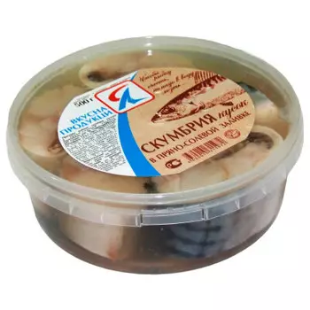 Скумбрия п/п кусок 500г вкусная продукция