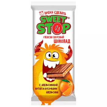 Шоколад Sweet Stop 90 г нуга и цукаты апельсина Славянка