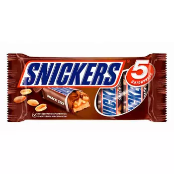 Шоколадные батончики Snickers 200 г 5 шт*40 г Mars