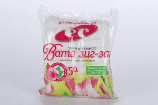 Вата хир Зиг-заг н/стер, 50 г
