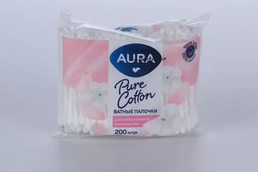 Ватные палочки Аура, 200 шт, ПЕТ