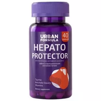 Urban Formula Hepato Protector - Комплекс для печени с таурином «Ливосил» 40 капсул