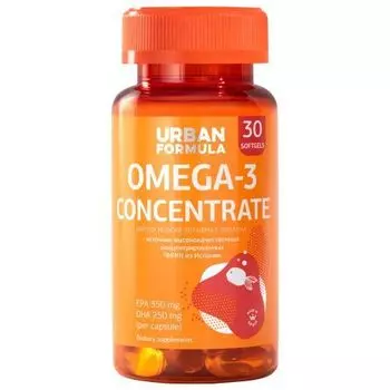 Urban Formula Omega-3 Concentrate DHA EPA - Биологически активная добавка к пище «Омега 3–60 %» 30 капсул