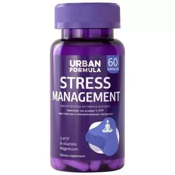 Urban Formula Stress Management - Комплекс экстракта пустырника, 5-НТР, Mg и витаминов группы В 60 капсул