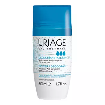 Uriage Deodorant Puissance 3 Anti-transpirant - Дезодорант тройного действия ролик 50 мл