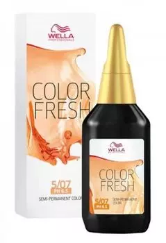 Wella Color Fresh - Оттеночная краска 5/07 светло-коричневый натуральный коричневый 75 мл