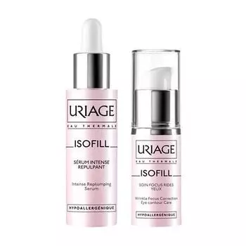 Uriage Isofill - Набор (Сыворотка 30 мл, Уход для кожи контура глаз 15 мл)