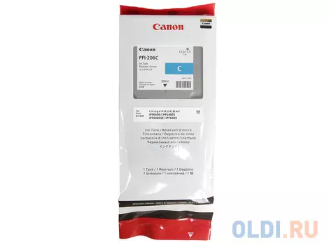 Картридж Canon PFI-206 C для iPF6400 6450 голубой