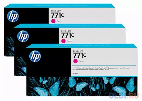 Картридж HP №771C B6Y33A для HP Designjet Z6200 775 мл пурпурный 3шт