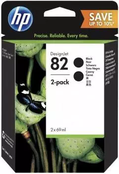 Картридж HP 82 (P2V34A) черный (black) 2x69 мл для HP DesignJet 111/510
