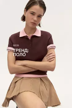 Джемпер-поло из вязаного трикотажа