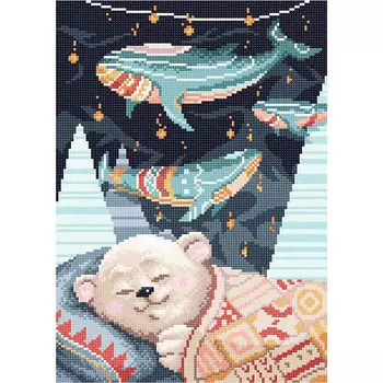 МС-053 Алмазная мозаика 'Мишка спит'27*38см Brilliart
