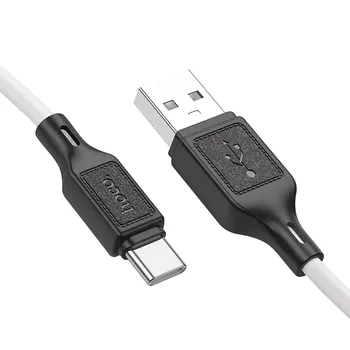 Кабель USB-USB Type-C, 3А, 1 м, белый, HOCO Cool X90
