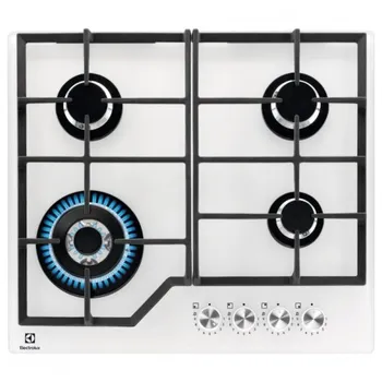 Газовая варочная панель ELECTROLUX KGG64362 W, 4 конфорки, белая (KGG64362W)