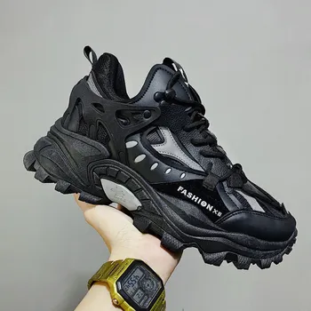 2024 Spring and Autumn New Men s Shoes Korean Edition Trend Sneakers Harajuku Daddy Shoes Men s Large Size Sneakers 39 серый