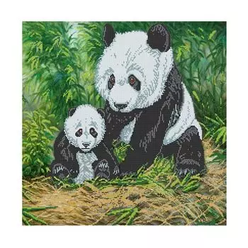 БН-3159 Набор для вышивания бисером Hobby&amp;Pro 'Панды', 40*40 см