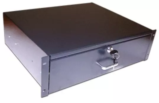 Ящик TWT TWT-CB-DRW-2U выдвижной 19", с замком, 2U, черный