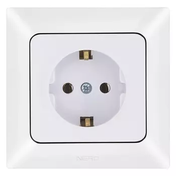 розетка 1 пост NE-AD Aras с/з 16А 250В белый