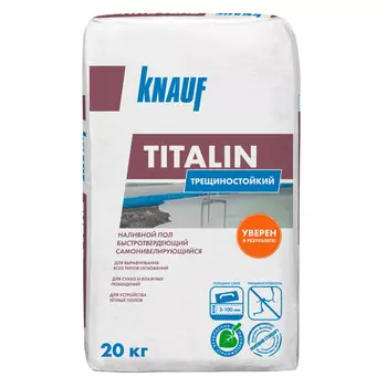 ровнитель KNAUF Титалин самовыравнивающийся быстротвердеющий 20кг