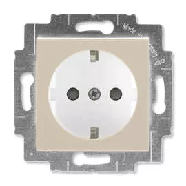 розетка 1 пост ABB Levit 16А с/з з/ш кофе макиато/белый