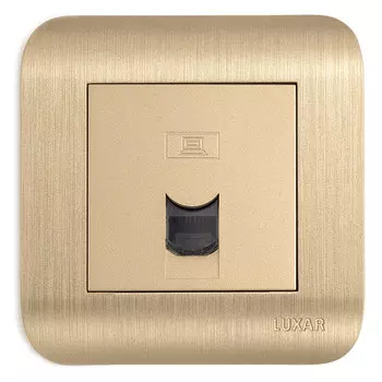 розетка 1 пост компьютерная LUXAR Deco RJ-45 IP20 шампань