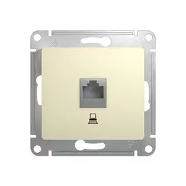 розетка 1 пост компьютерная RJ45 SCHNEIDER ELECTRIC Glossa категория 5, бежевый