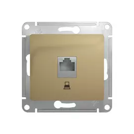 розетка 1 пост компьютерная RJ45 SCHNEIDER ELECTRIC Glossa категория 5, титан