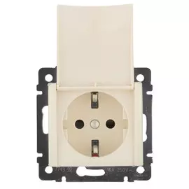 розетка 1 пост LEGRAND Valena с/з б/ш с крышкойслоновая кость