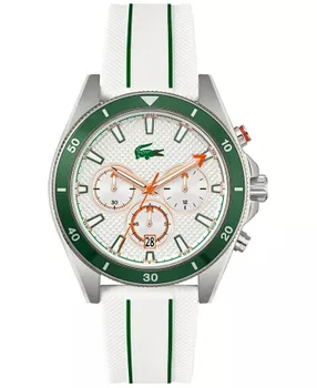 Мужские белые силиконовые часы с гротом, 43 мм Lacoste, белый