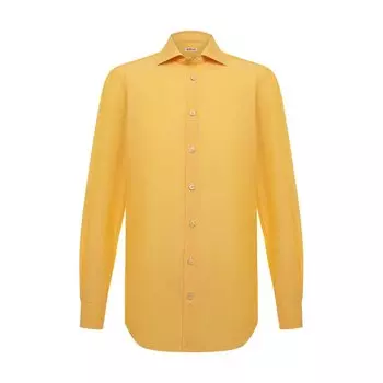 Сорочка из смеси хлопка со льном Kiton