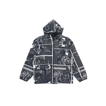 Adidas Originals Трилистник RYV. Тканая спортивная куртка с полным принтом и капюшоном, мужская верхняя одежда, черный GN3333 S