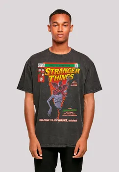 Футболка F4NT4STIC "Stranger Things Comic Cover Netflix TV Series", премиум качество, черный