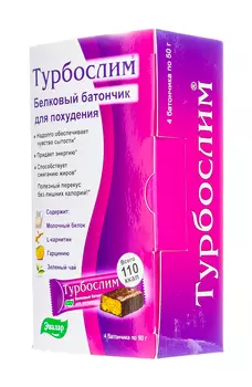 Турбослим Батончик белковый для похудения, 4 х 50 г (Турбослим, БАД)