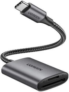Карт-ридер UGREEN CM401 80888 USB-C to SD/TF, цвет: серый