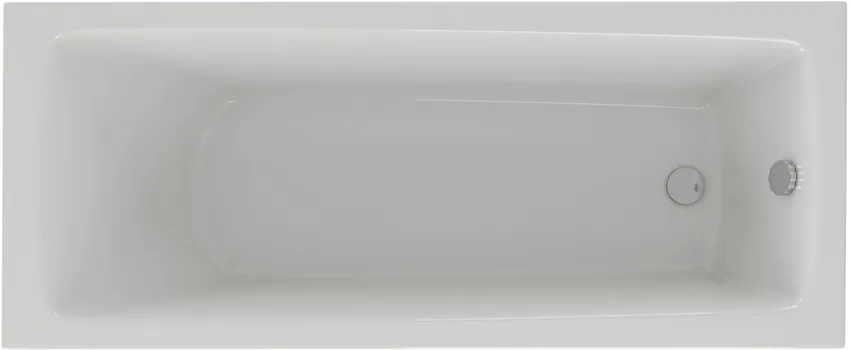 Акриловая ванна AQUATEK Либра New LIB170N-0000004 170x70 см, левая, пристенная, белая, с каркасом, с экраном, со сливом-переливом, слив слева