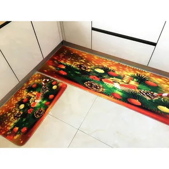 Зимний дом, рождественский ковер для гостиной, спальни, напольный коврик, кухонный комплект из двух предметов, коврик для ванной комнаты, двери, ковер, украшение дома 40*60CM