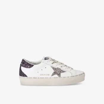 Женские низкие кроссовки hi star 11934 из кожи с блестками Golden Goose, белый