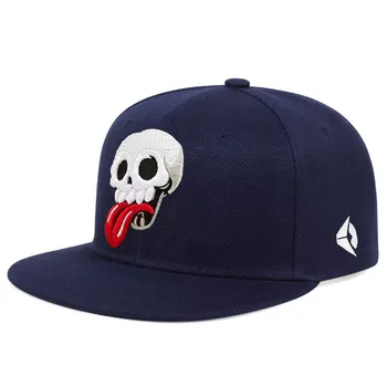 Плоская кепка с черепом Бейсбольные кепки Snapback Кепки в стиле хип-хоп Унисекс Шляпа дальнобойщика Спортивные кепки на открытом воздухе Шляпа дальнобойщика чёрный