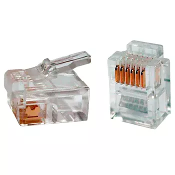 Коннектор RJ-11/RJ-12, 100шт