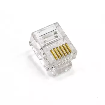 Коннектор RJ-12 6P6C, 100шт., золотое напыление, Exegate PL12-6P6C-100 (EX293763RUS)