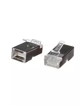Коннектор RJ-45 8P8C категория 5, экранированный, вставка, 100шт., VCOM VNA2230 (VNA2230-1/100)