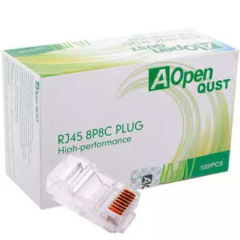 Коннектор RJ-45 категория 5e, 100шт., Aopen ANM005 (ANM005-1/100)
