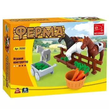 Конструктор KEYIXING "Ферма: Конюшня", деталей: 89 (K-28302)