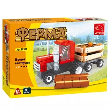 Конструктор KEYIXING "Ферма: Трактор", деталей: 93 (K-28301)
